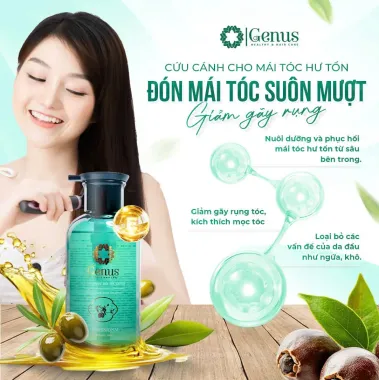 Genus Shampoo – Dầu gội giảm gãy rụng và phục hồi tóc hư tổn
